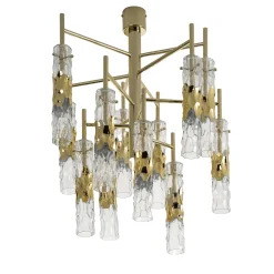 Bamboo Gold Glass Chandelier
