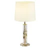 Bamboo Gold Glass Table Lamp with Ivory Shade
