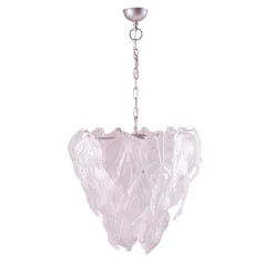 BANANA LEAVES Silver Glass Leaf Chandelier by Luca Bussacchini