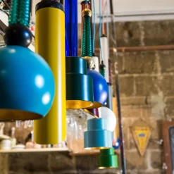 B'Anthology N. 5 Black and Gold Leaf Pendant Lamp