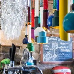 B'Anthology N. 3 Purple and Gold Leaf Pendant Lamp