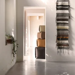 Bao Natural Leather Pouf by Viola Tonucci