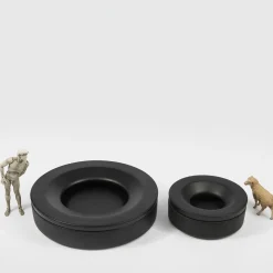 Barbados Large Black Ashtray by Angelo Mangiarotti