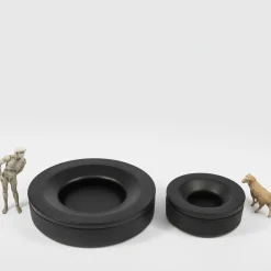 Barbados Small Black Ashtray by Angelo Mangiarotti