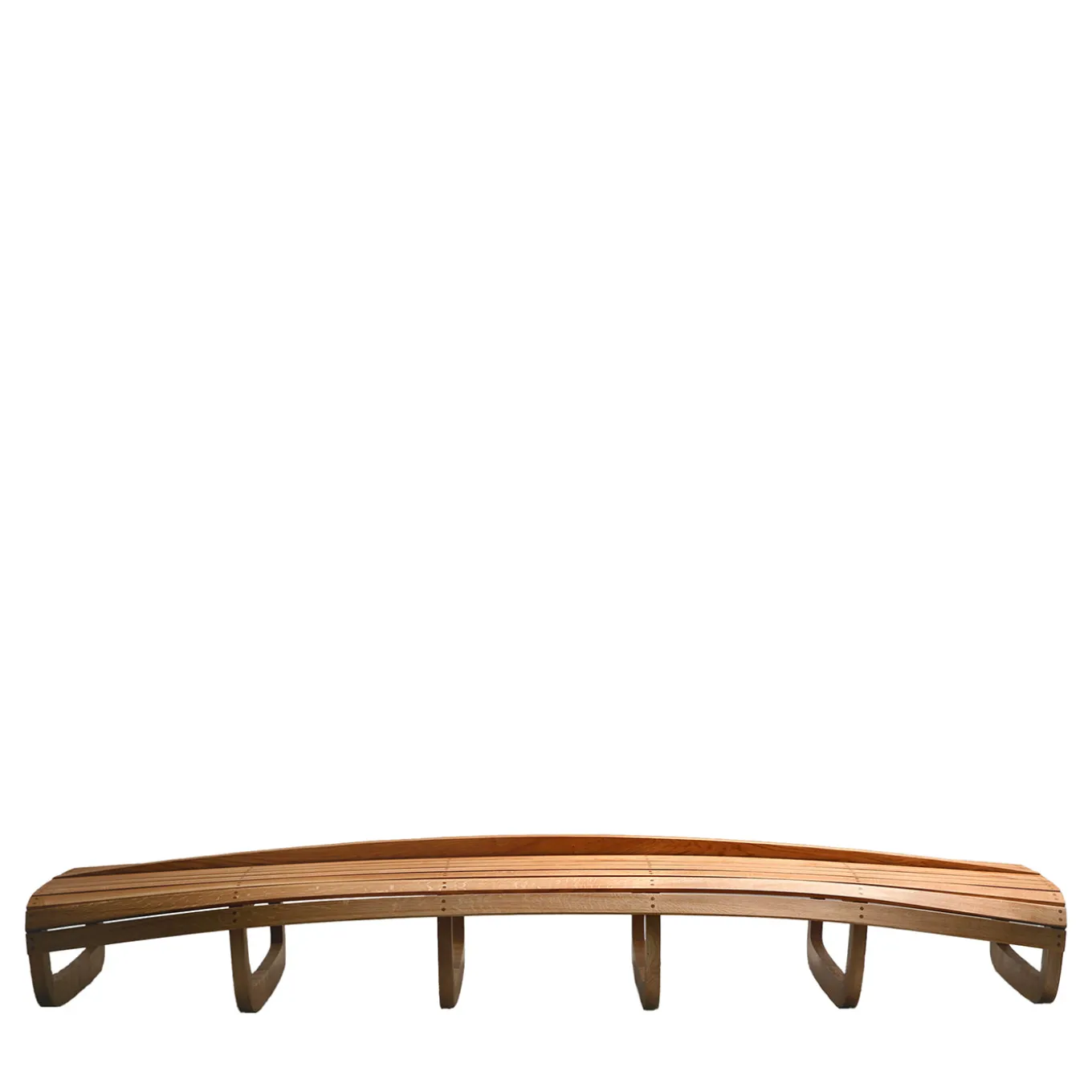 Barca Curved Oak Wood Bench
