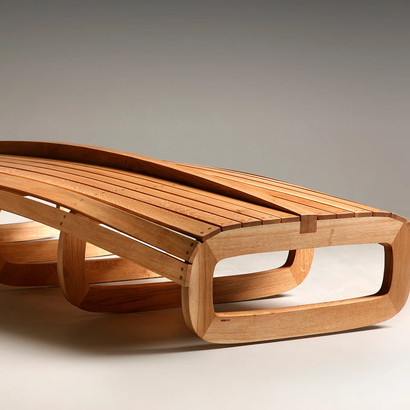 Barca Curved Oak Wood Bench