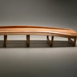 Barca Curved Oak Wood Bench