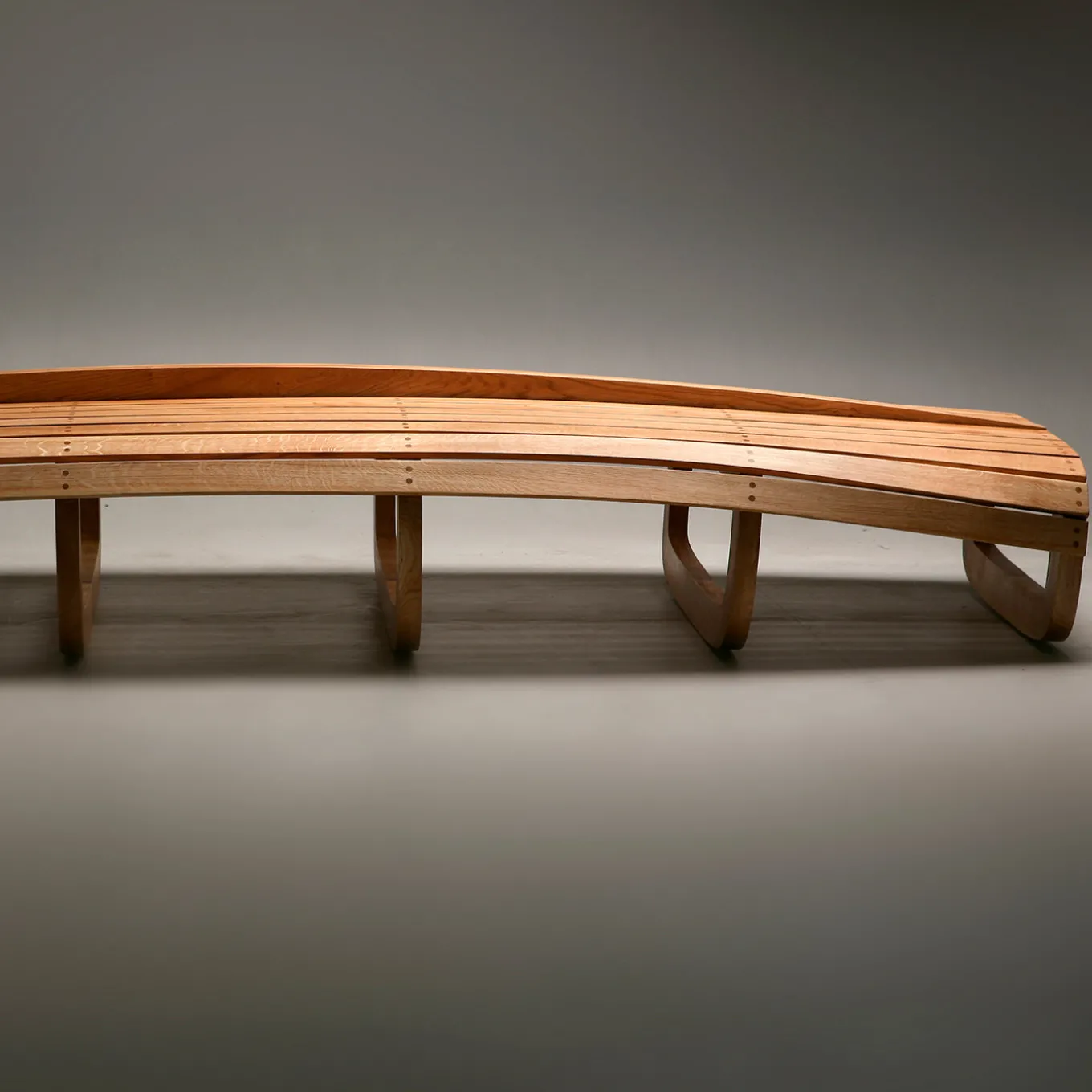 Barca Curved Oak Wood Bench