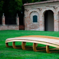 Barca Curved Oak Wood Bench