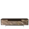 Barney Brown Lacquer Sideboard With Marble Doors