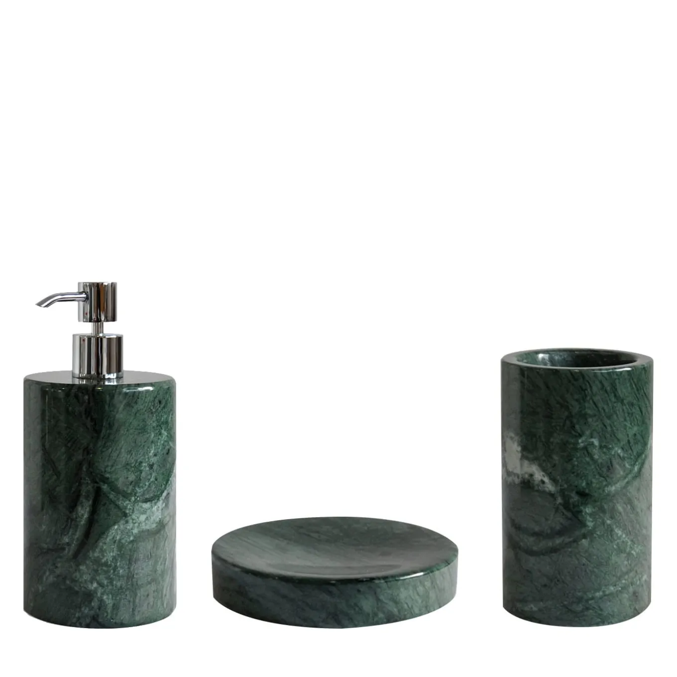 Bathroom Round Set In Green Guatemala Marble
