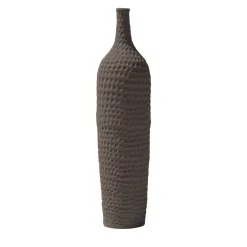 Battuti Brown Slim-Neck Vase by Andrea Anastasio