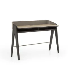 Bavero Beige Champagne Metal & Oak Wood Desk