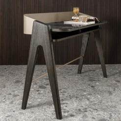 Bavero Breccia Imperiale Marble-Effect & Oak Writing Desk