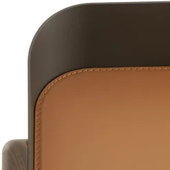 Bavero Cognac Leather Desk with Walnut Legs