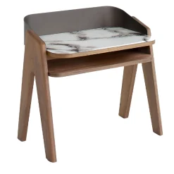 Bavero Trinity White Marble-Effect Nightstand