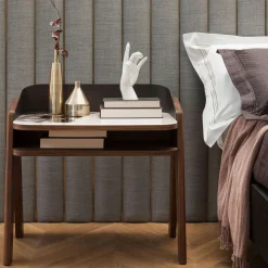 Bavero Trinity White Marble-Effect Nightstand