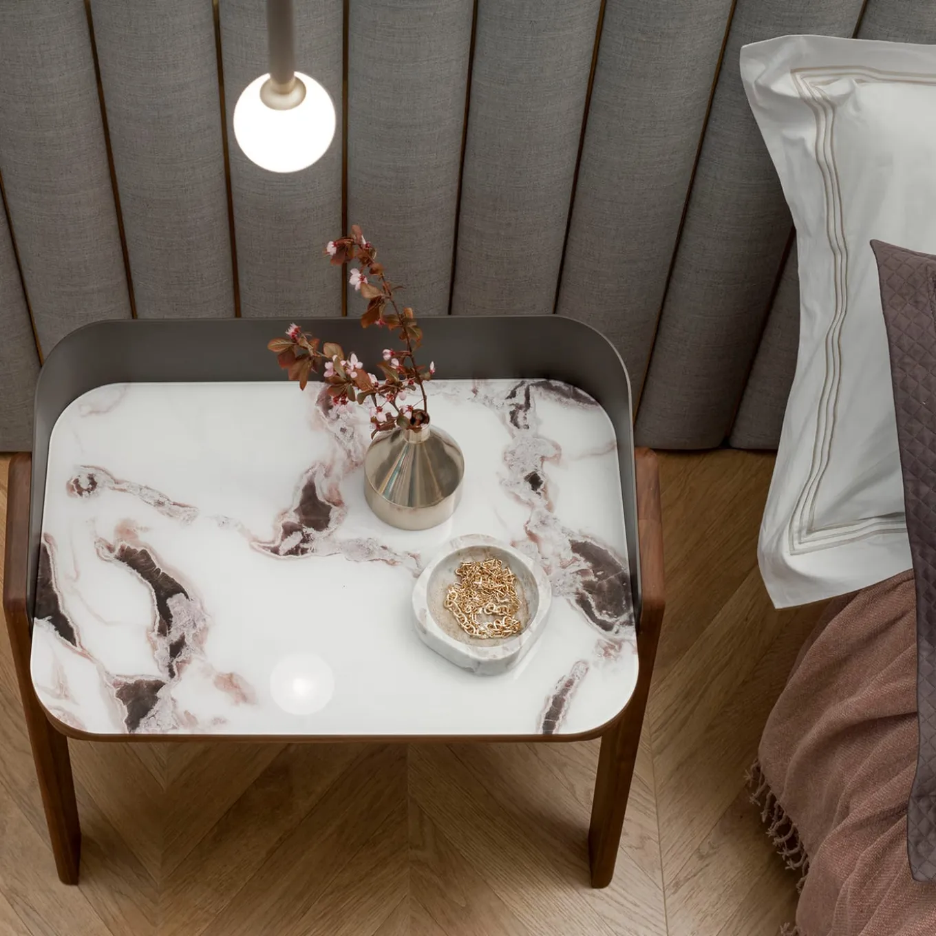 Bavero Trinity White Nightstand