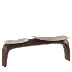 Bayou Brown Wood and Cast Bronze Bench #2