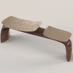 Bayou Brown Wood and Cast Bronze Bench #2