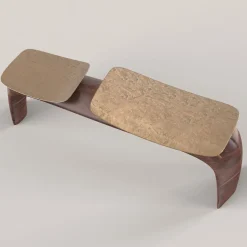Bayou Brown Wood and Cast Bronze Bench #2