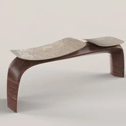 Bayou Brown Wood and Cast Bronze Bench #2