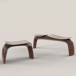Bayou Brown Wood and Cast Bronze Bench #2