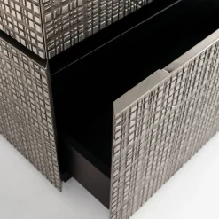 BD 06 Gray Metal Bedside Table