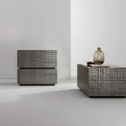 BD 06 Gray Metal Bedside Table