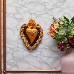 BE(E) GOLD BEE MOTIF CERAMIC HEART