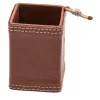 Beige Eco-Leather Pen Holder with Rope Insert