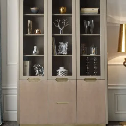 Beige Glass-Front Cabinet from Studio Privè Collection