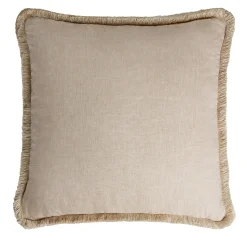Beige Happy Linen Cushion