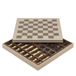 Beige Leather Chessboard