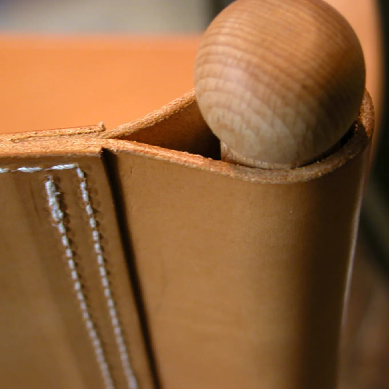 Beige Leather Director's Chair