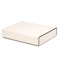 Beige Leather Eyeglasses Box With Mirror