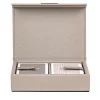 Beige Leather Playing Cards Holder