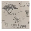 Beige Safari Wallpaper with Wild Animal