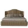Beige Textile Bed