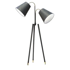 Bell 2-Light Tripodi Moka-Finished Ash Floor Lamp