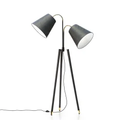 Bell 2-Light Tripodi Moka-Finished Ash Floor Lamp