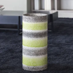 Bellagio Cylindrical Striped Polychrome Ceramic Vase