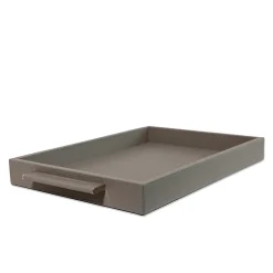 Ben Medium Luna Gray Leather Tray