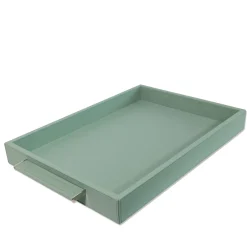 Ben Medium Smeralda Light Green Leather Tray