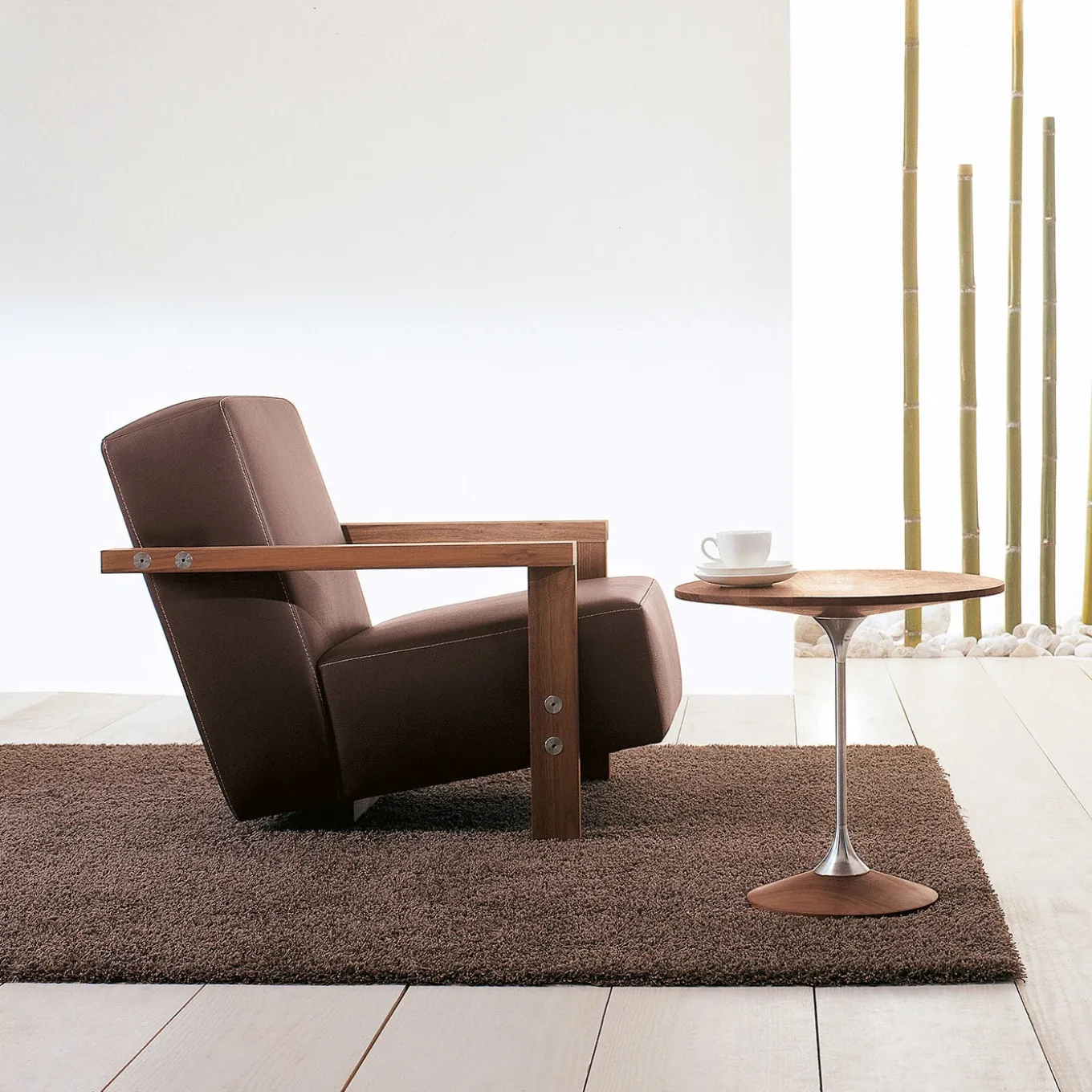 Berbena Brown Armchair by Riccardo Arbizzoni