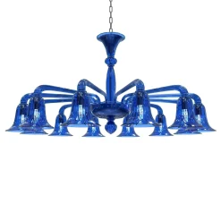 BERNINI 12-light Blue Murano Glass Chandelier