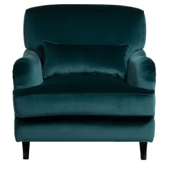 Bernini teal blue velvet classic armchair