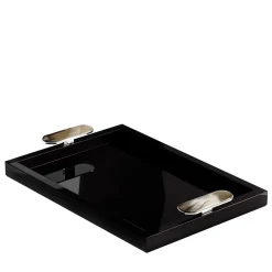 Berro Rectangular Glossy Black Tray