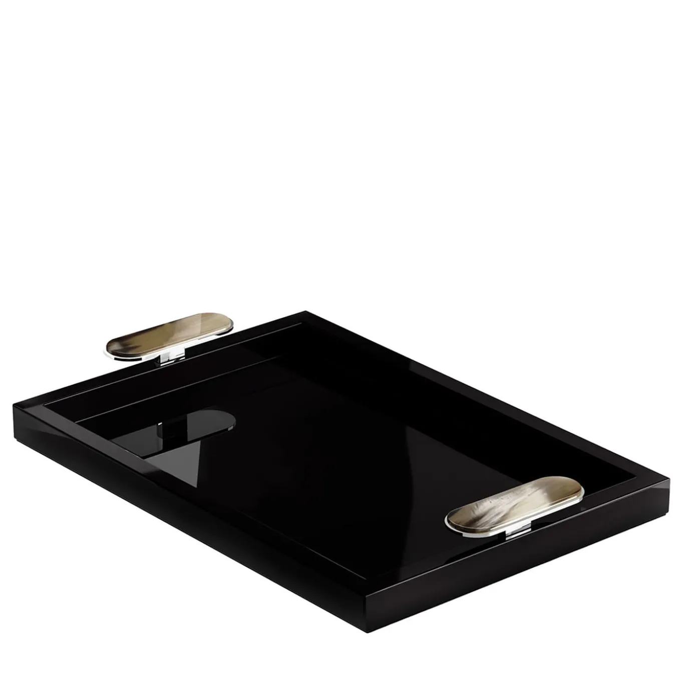 Berro Rectangular Glossy Black Tray