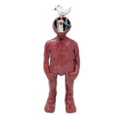 Berry Red Deep-Sea Diver Sculpture